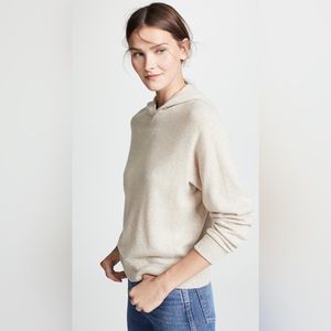 Vince Overlap Cashmere Hoodie in Light Marzipan XS